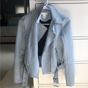 Blue H&M Suede Cropped Jacket